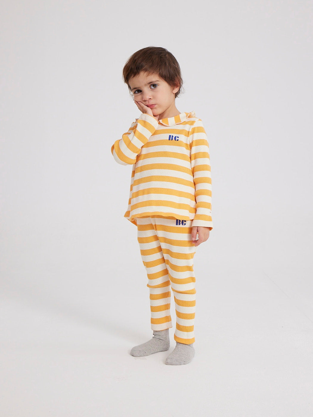 Yellow Stripes Rib Baby Leggings