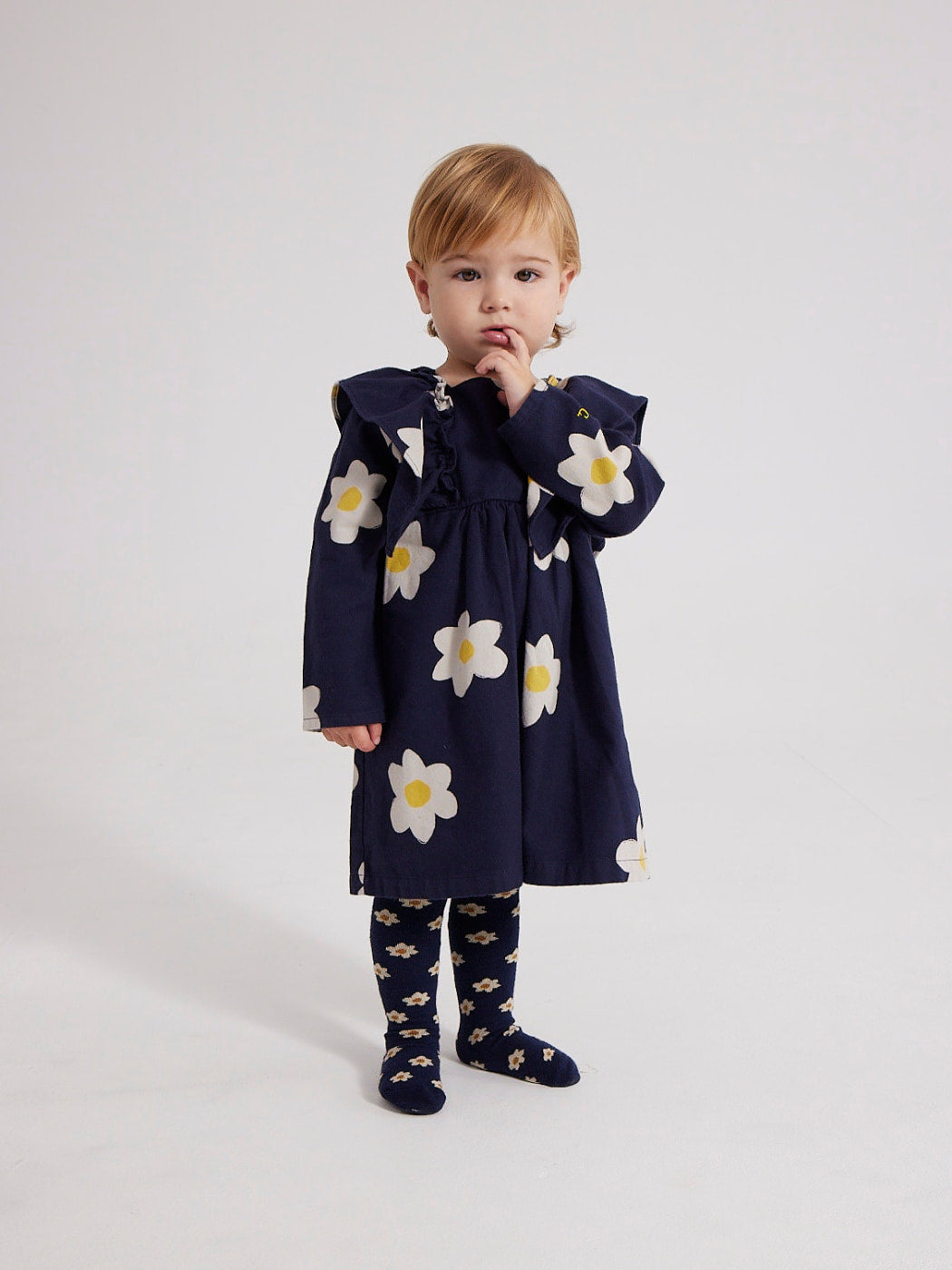 Big Flower Ruffle Woven Baby Dress