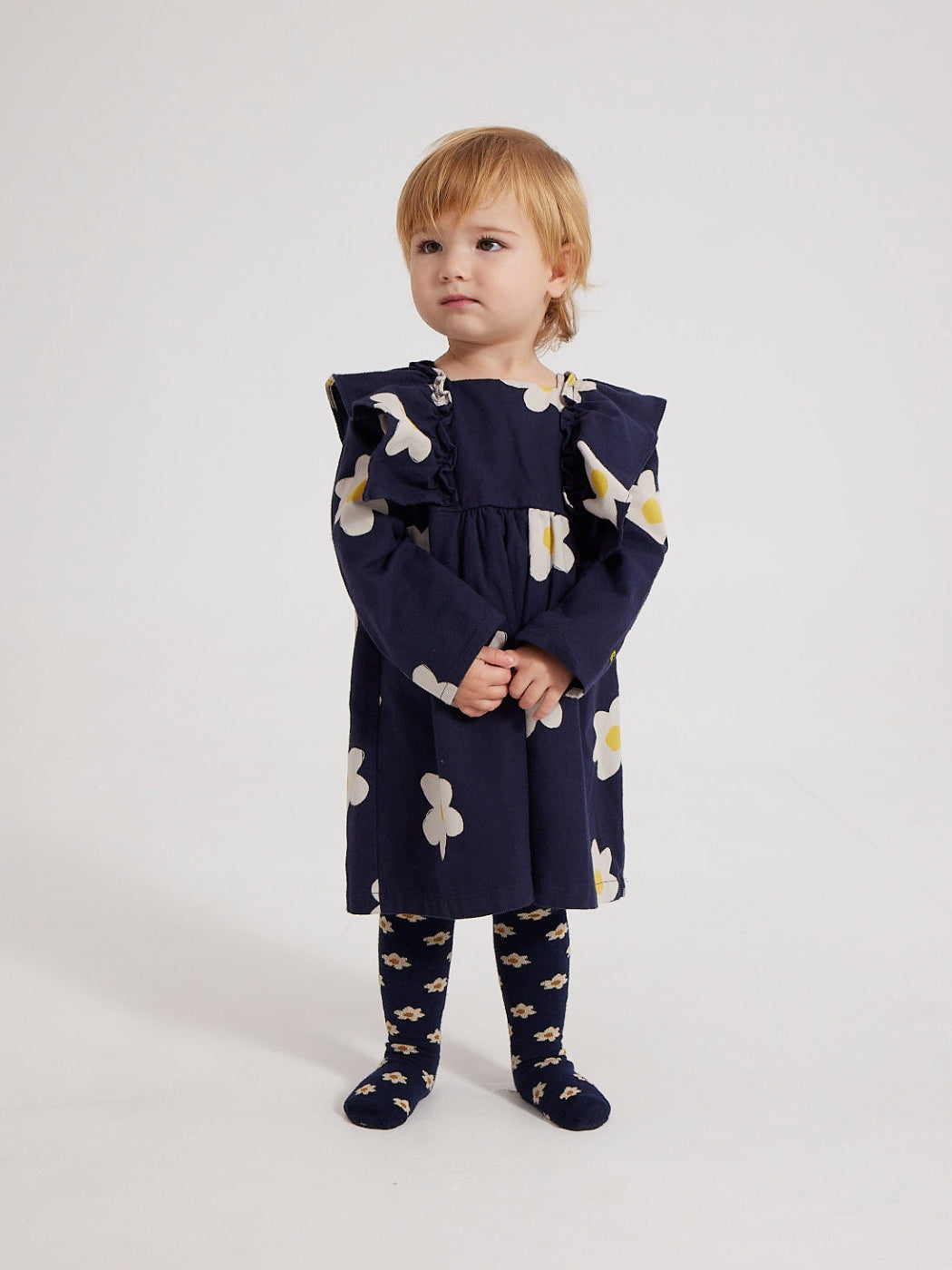 Big Flower Ruffle Woven Baby Dress