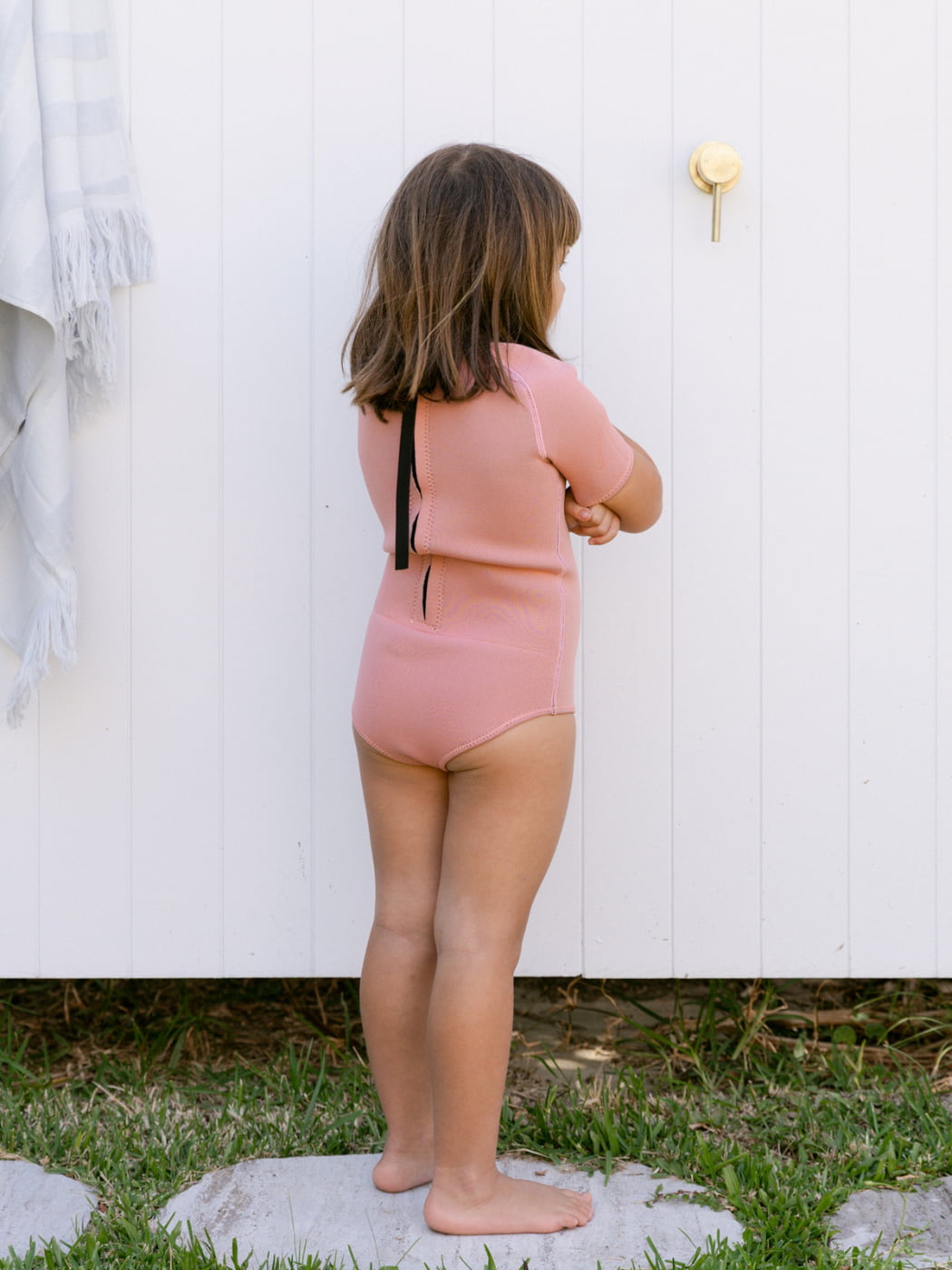 Short Sleeve Paddle Suit Wetsuit - Dusty Pink