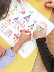 Wipeable Silicone Colouring Mat Set - Unicorn Castle