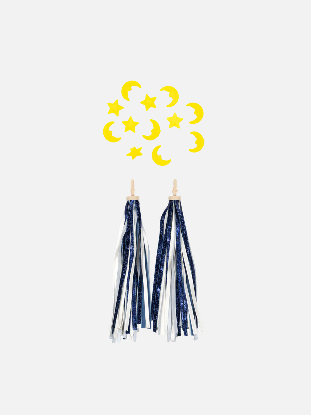 Fahrrad-Luftschlangen und Perlen - Blauer Glitzer