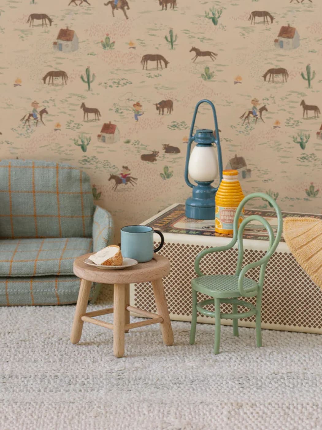 Vintage Mouse Metal Chair - Mint