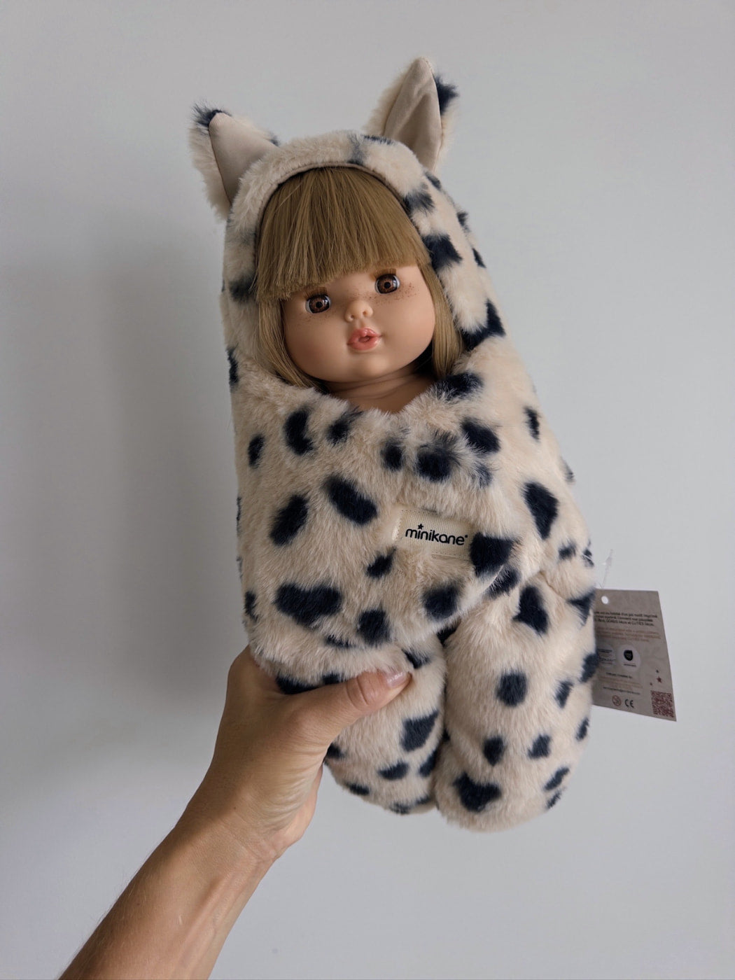 Doll Stroller Footmuff - Spotty Faux Fur