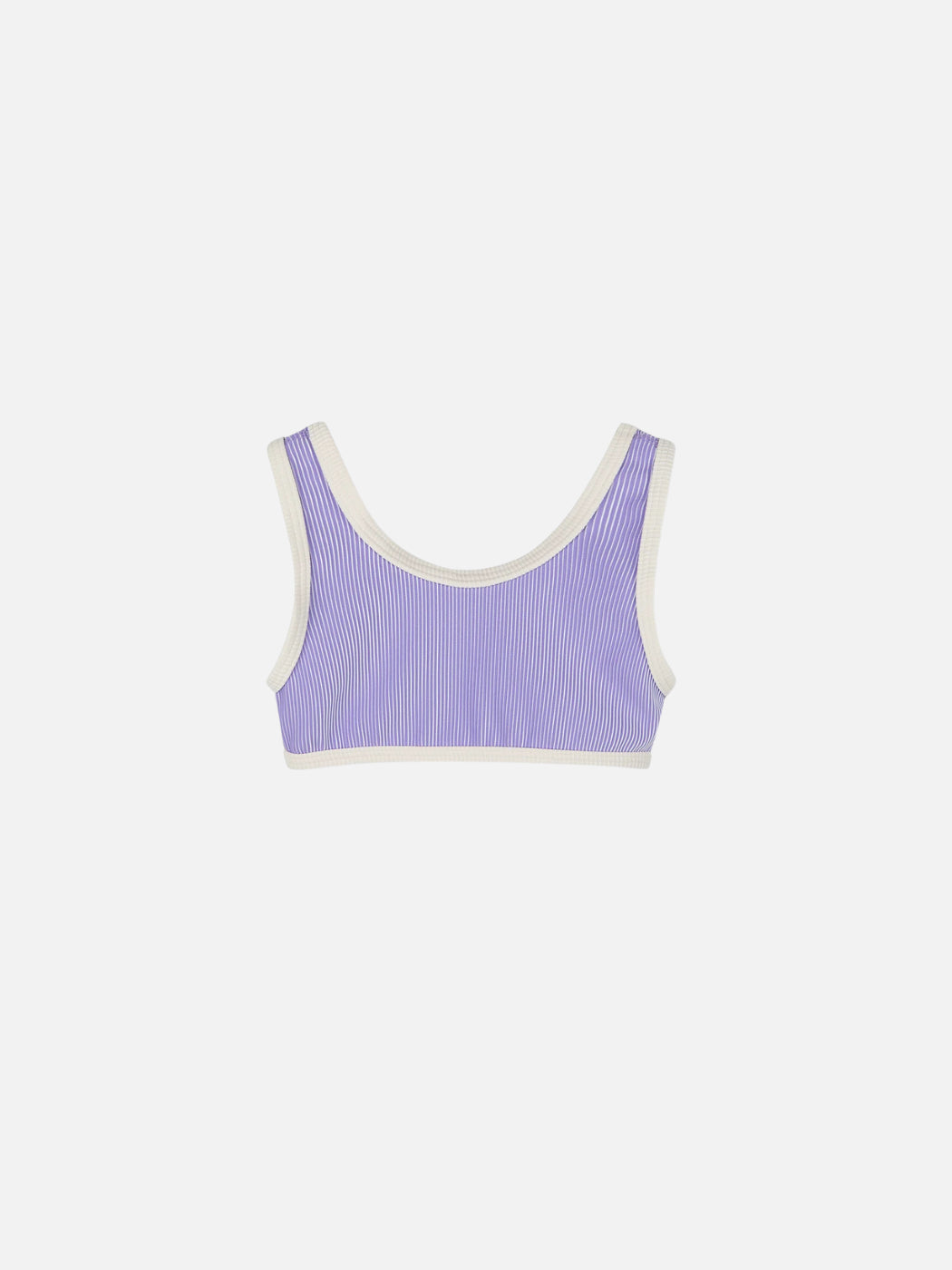 Rib Scoop Bikini Top - Grape Mini Stripe