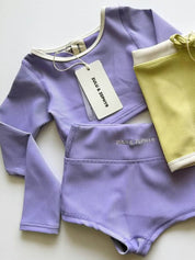 Rib Boy Short - Grape Mini Stripe