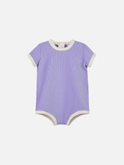Rib Onesie - Grape Mini Stripe