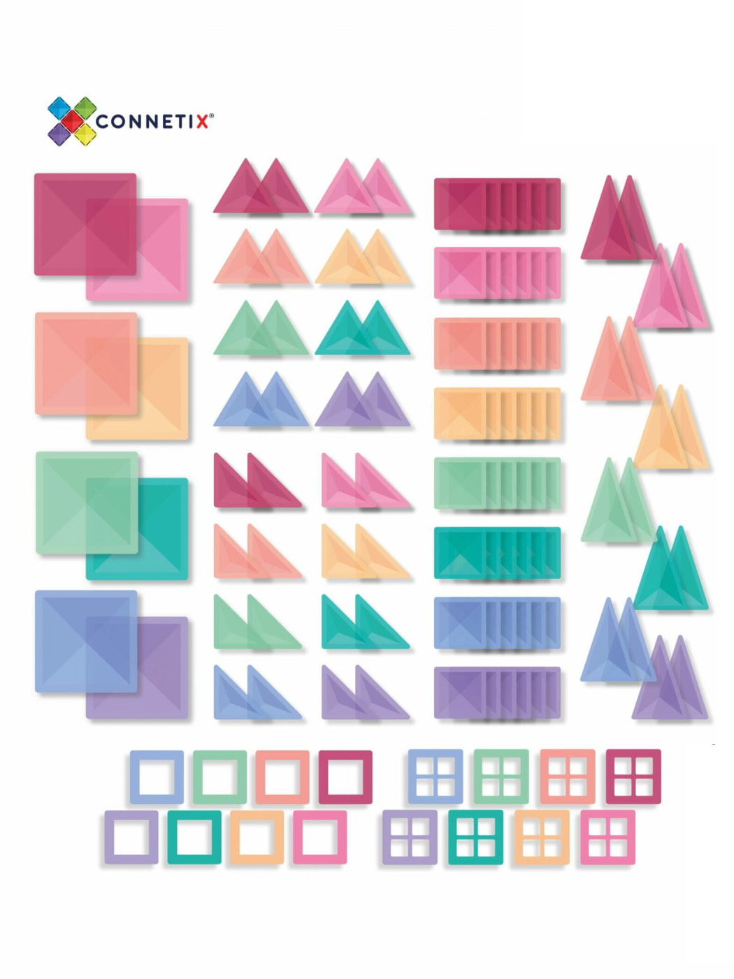 Magnet Tiles - 120 Piece Pastel Creative Pack