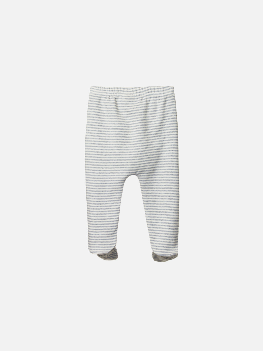 Footed Pants - Grey Marle Stripe