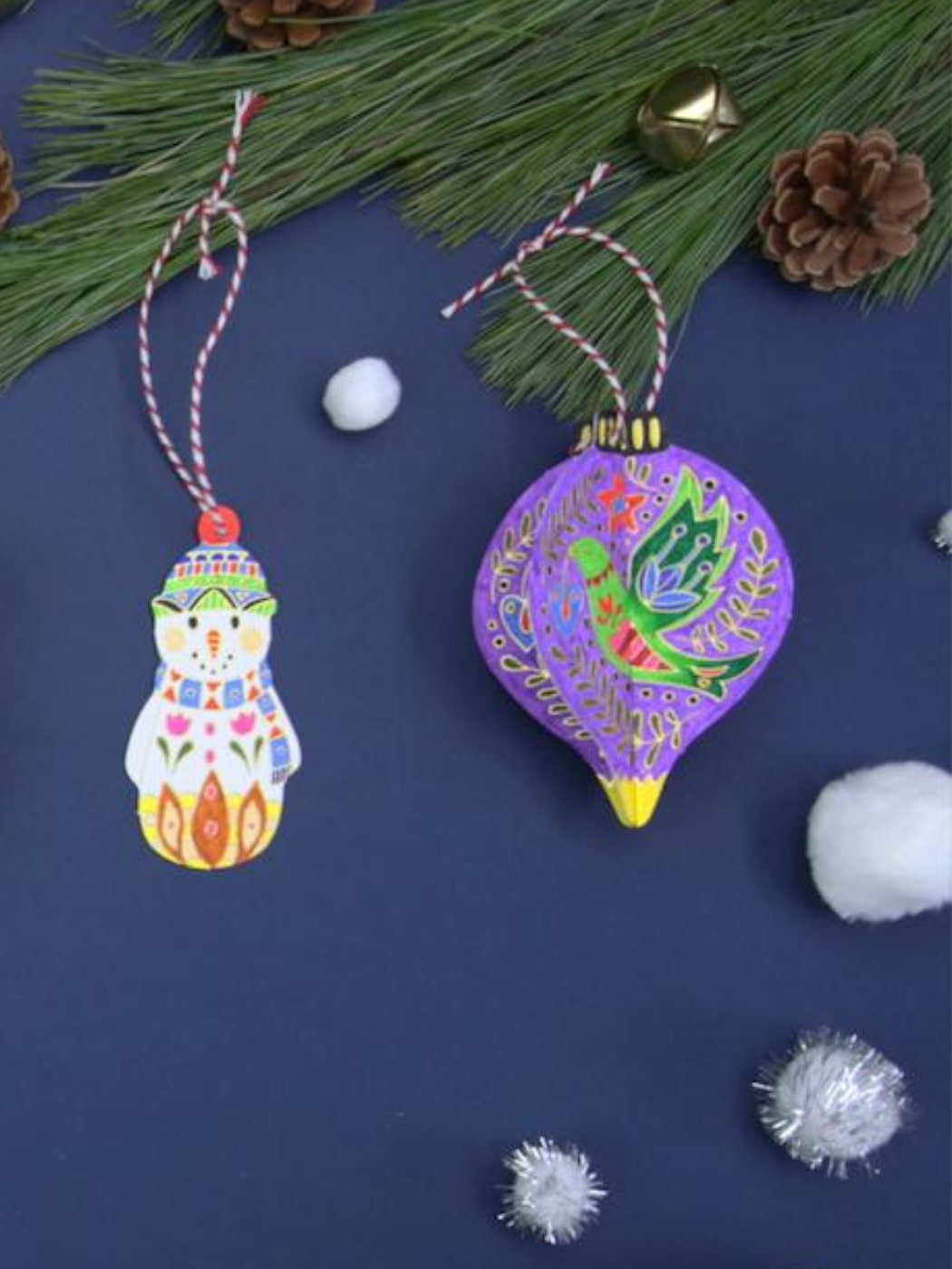 Press Out + Colour Christmas Decorations Book