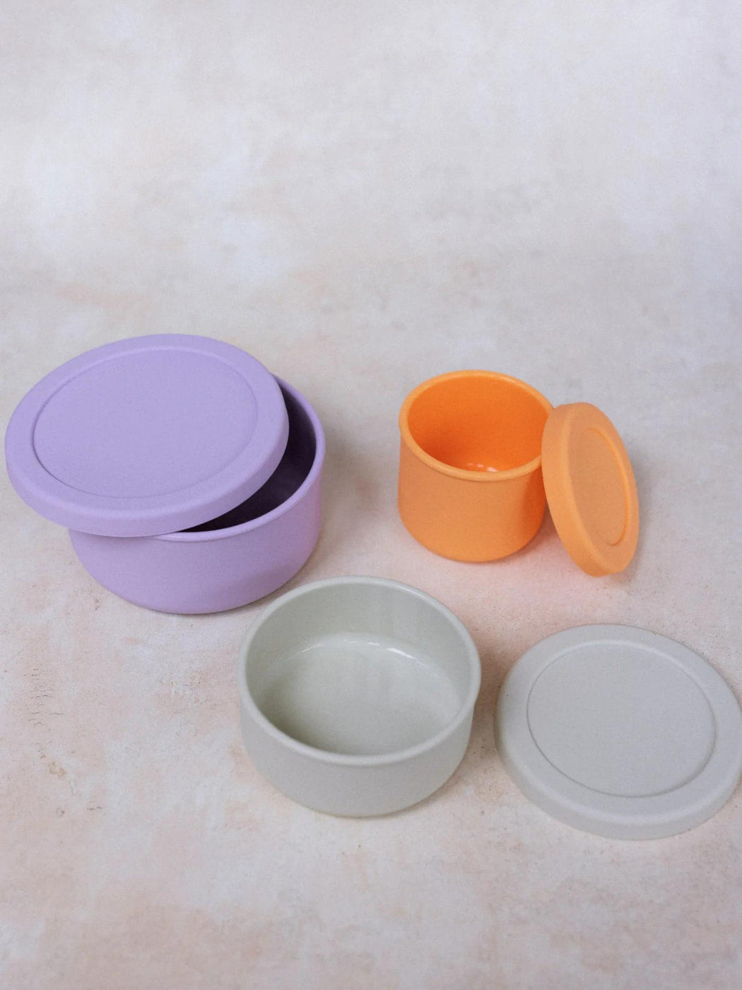 Silicone Round Container Small - Stone