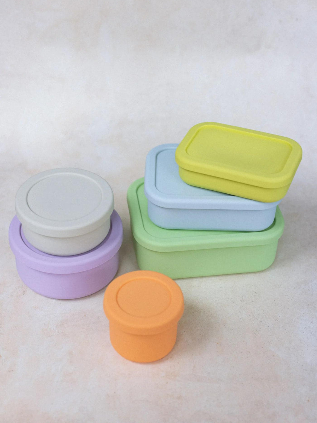 Silicone Round Container Small - Stone