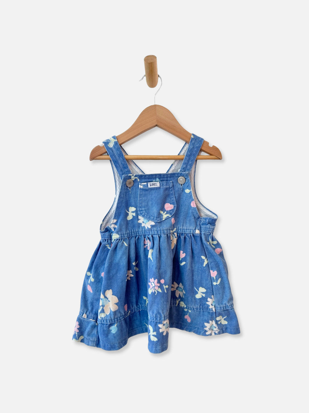 Vintage Lee Denim Floral Pinafore