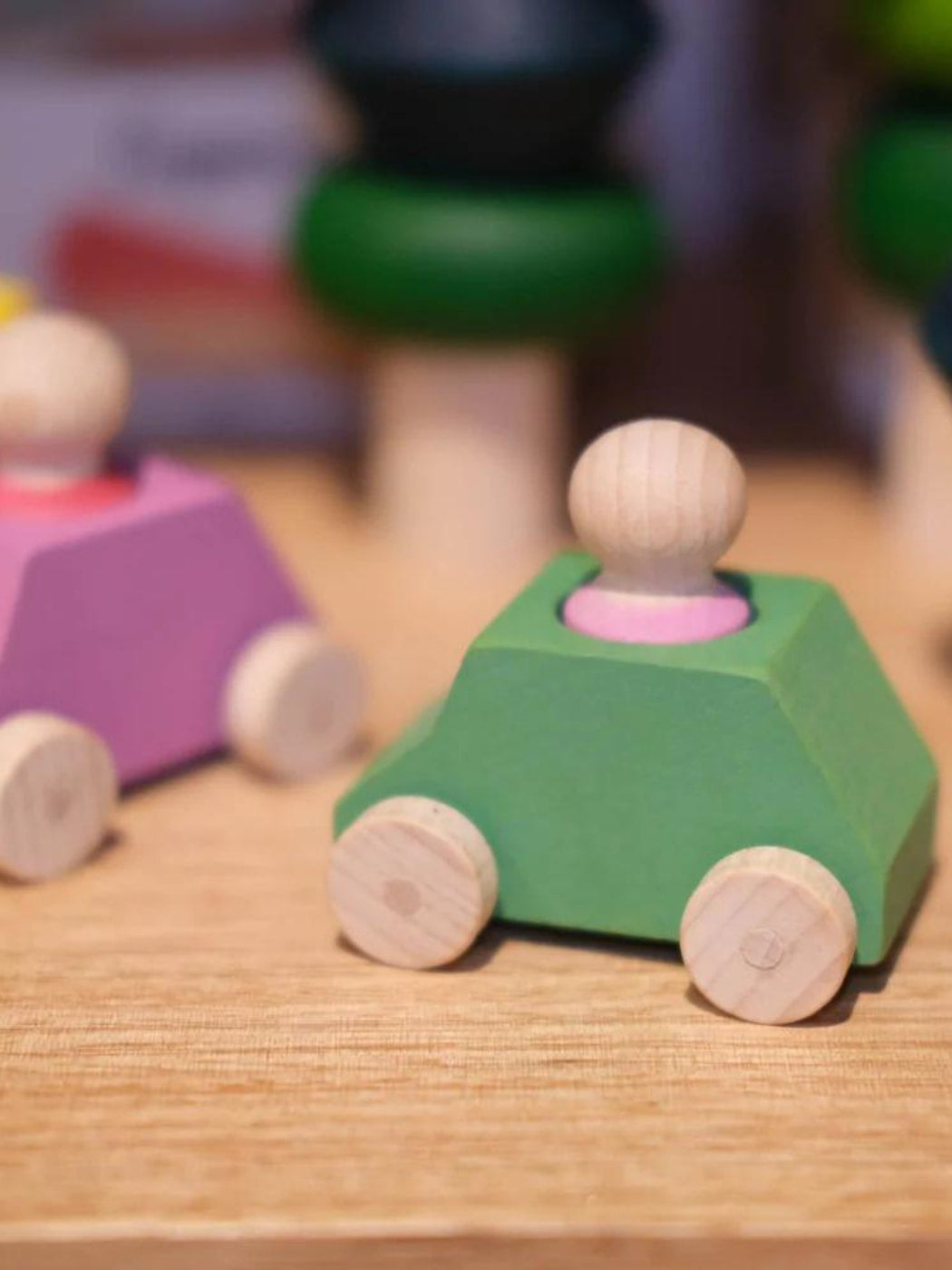 Wooden Car and Person - Mint