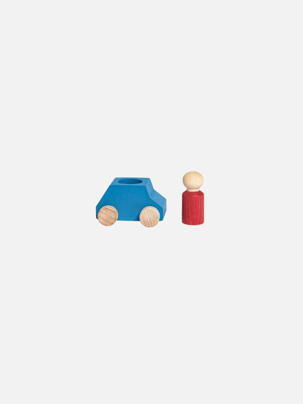 Wooden Car and Person - Blue